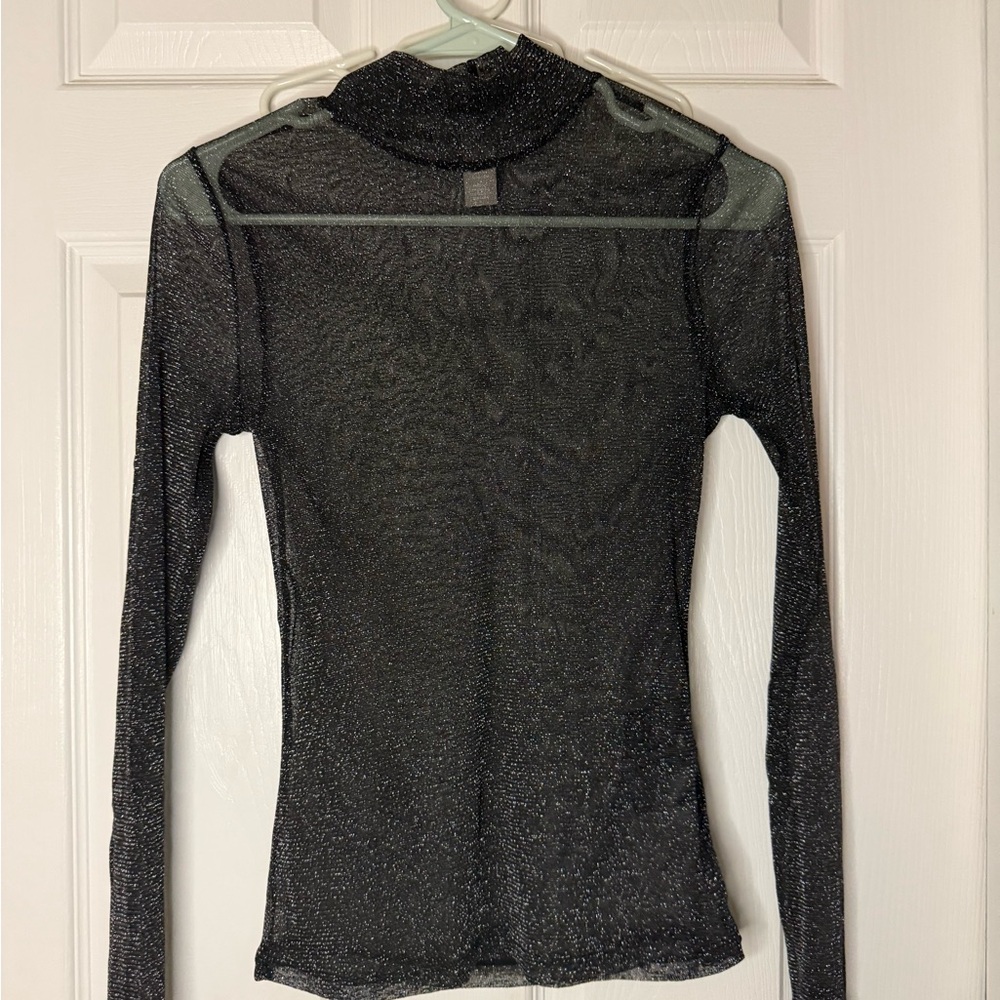 Black Sparkly Long Sleeve Top